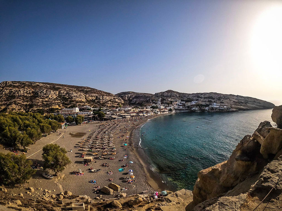 matala beach crete in greece