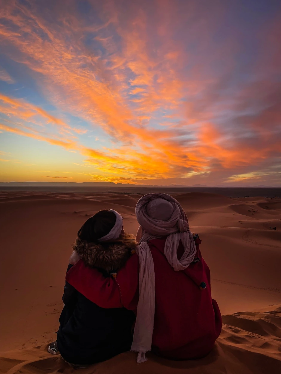 sunset merzouga desert morocco