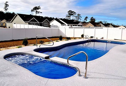 Barrier Reef fiberglass pool and spa install in Rhode Island