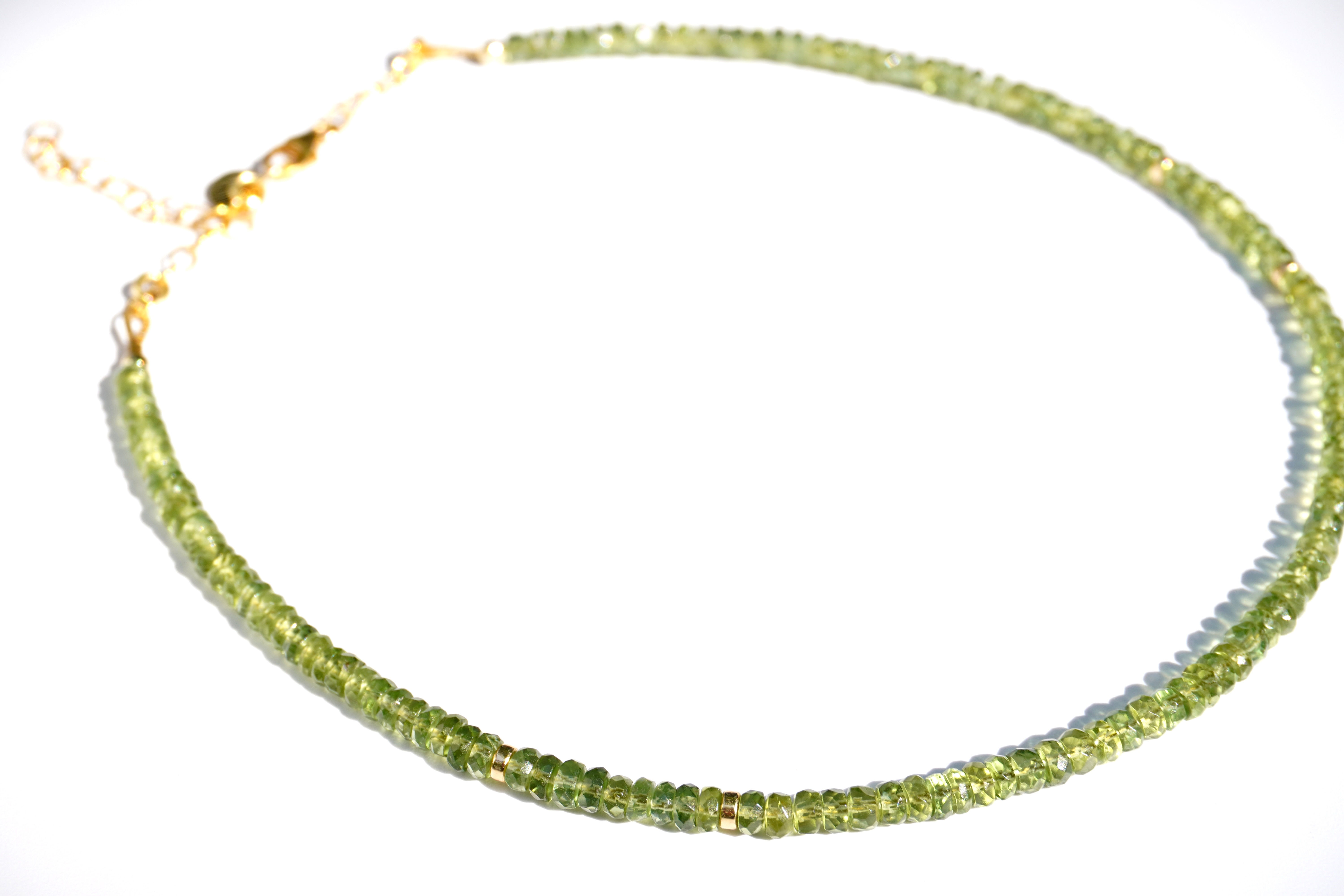 gold-filled green apatite necklace