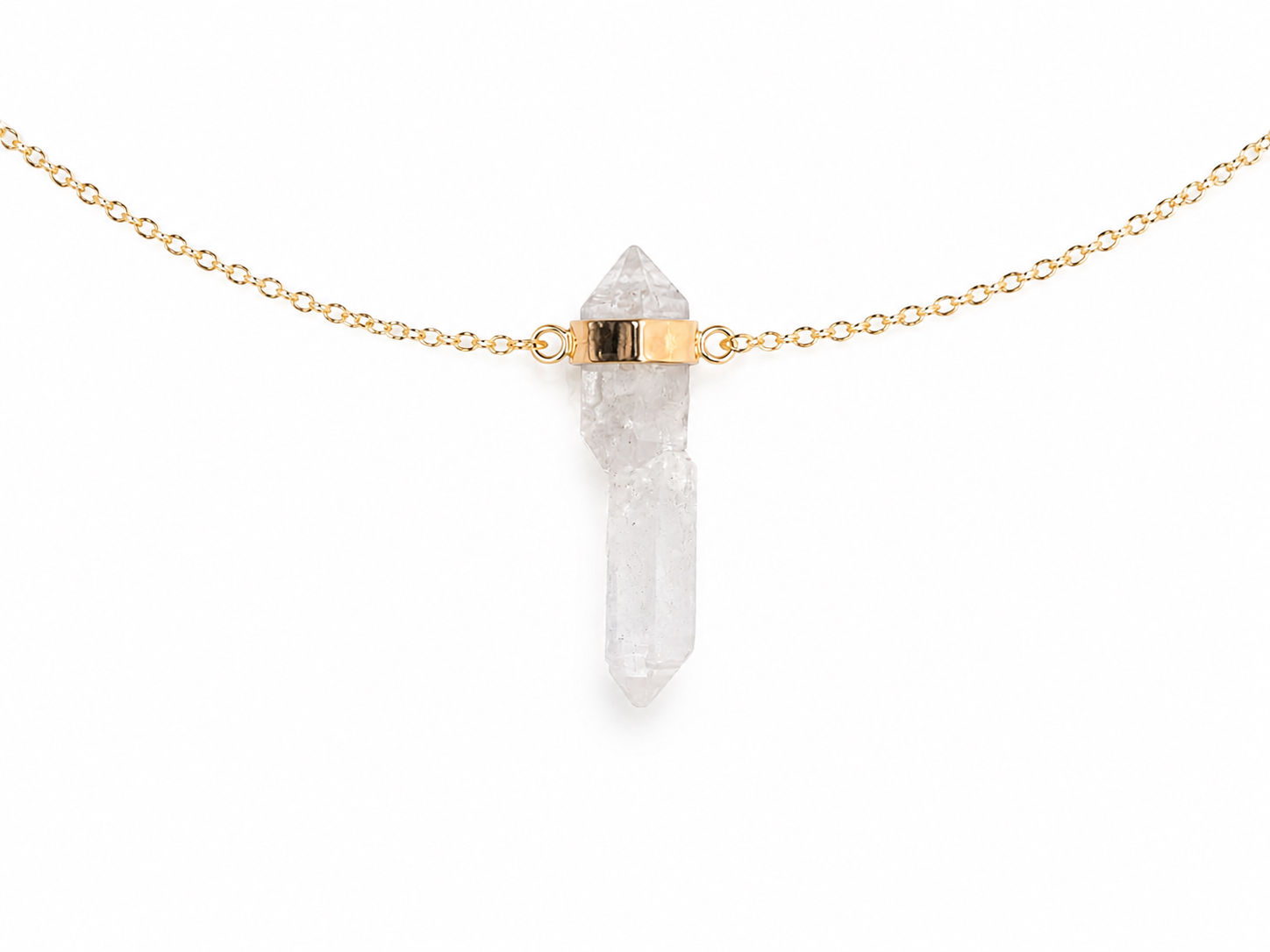 Double Terminated Twin Quartz Necklace
