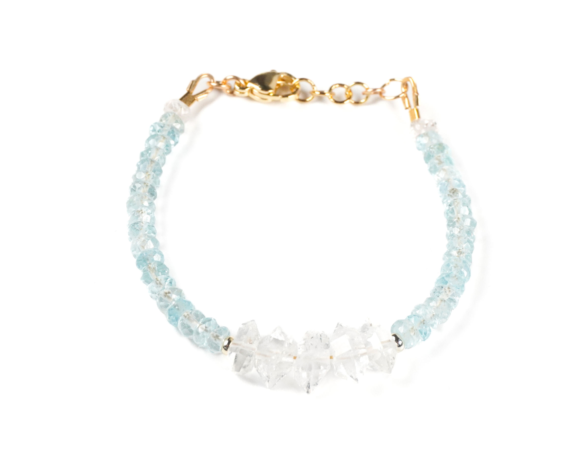 Aquamarine & Herkimer Quartz Bracelet