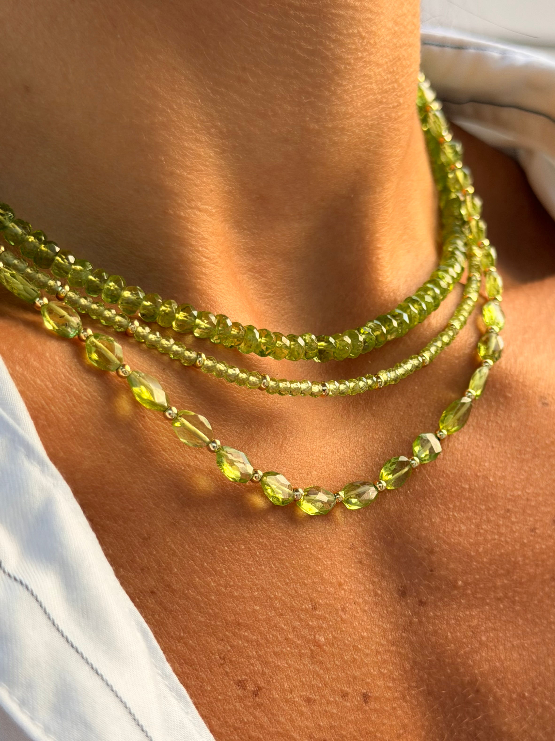 Product image of Peridot Vine Necklace, handcrafted gold-filled jewelry by TaliaJonelleJewelry