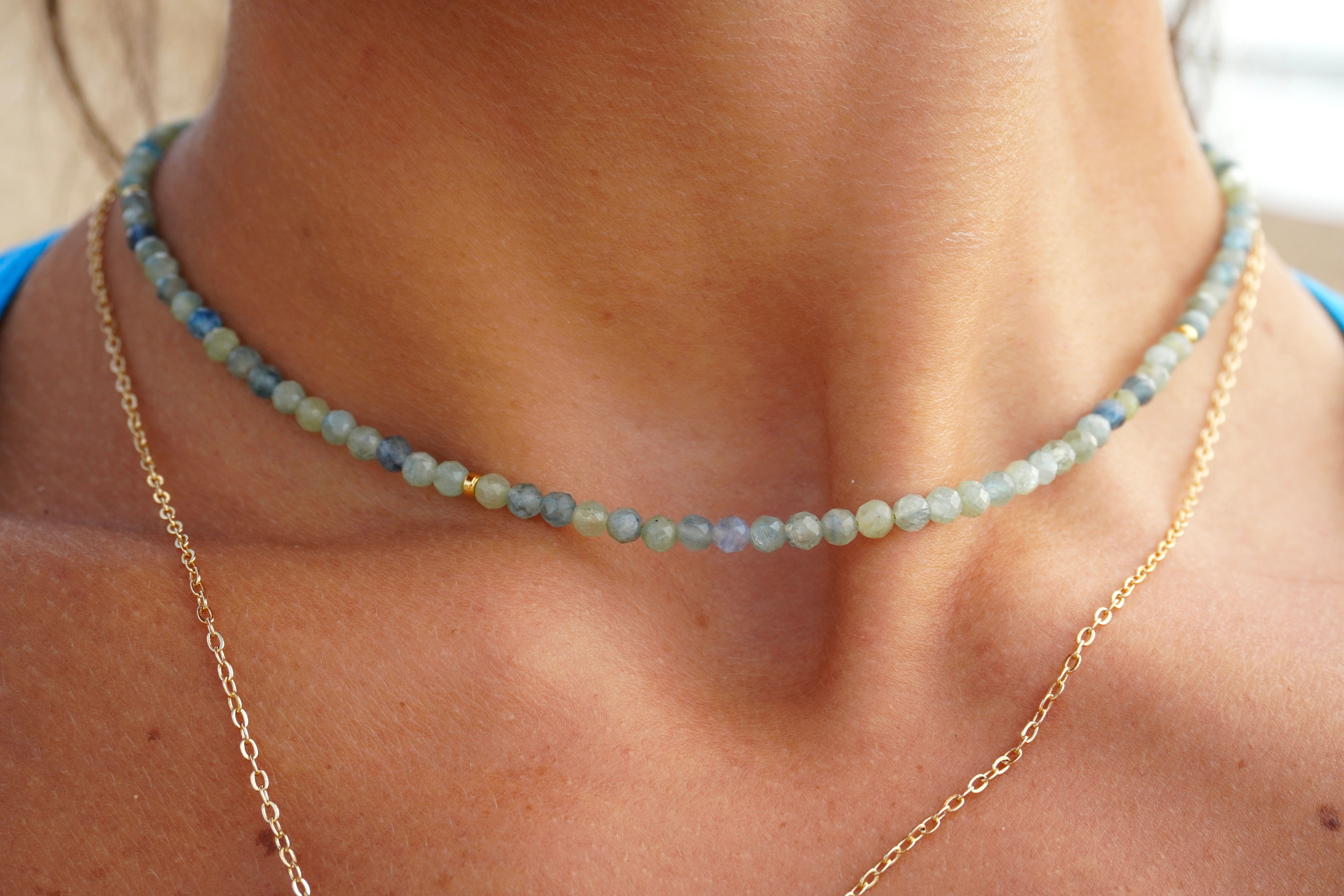 Blue-Green Kyanite Necklace by TaliaJonelle Jewelry