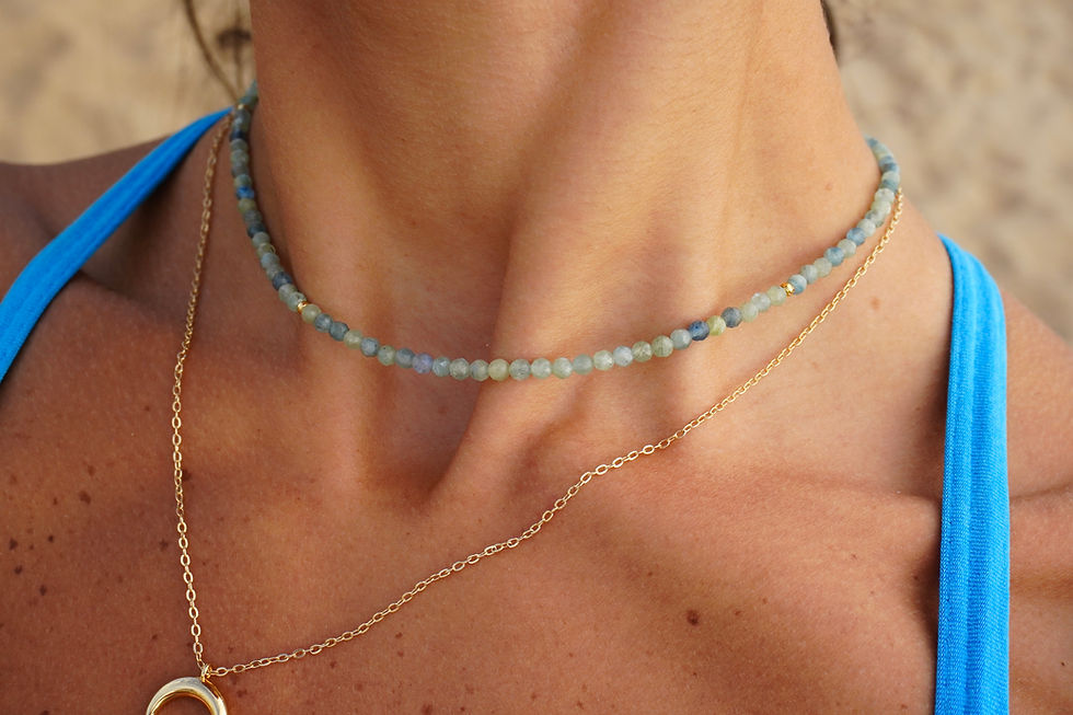 Blue-Green Kyanite Necklace by TaliaJonelle Jewelry, alternate view 2
