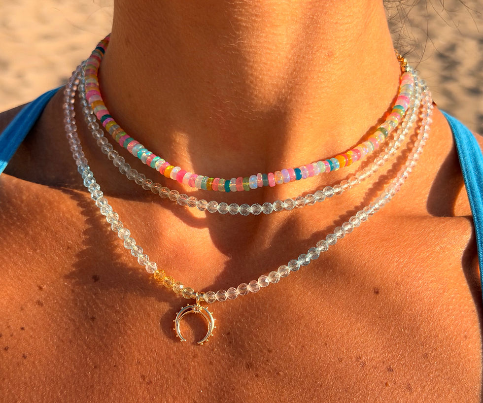 Thumbnail: Rainbow Ethiopian Opal Necklace by TaliaJonelle Jewelry, alternate view 6