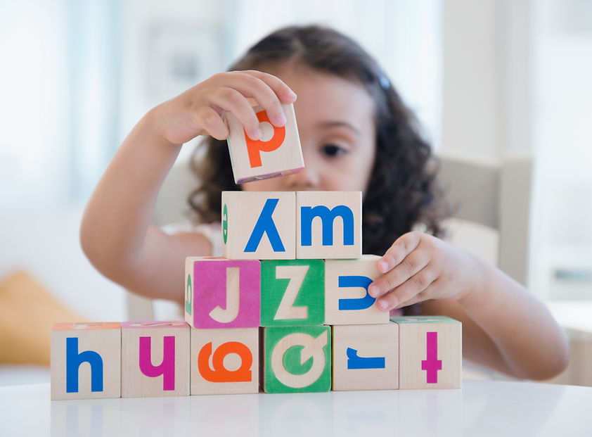 Child with blocks