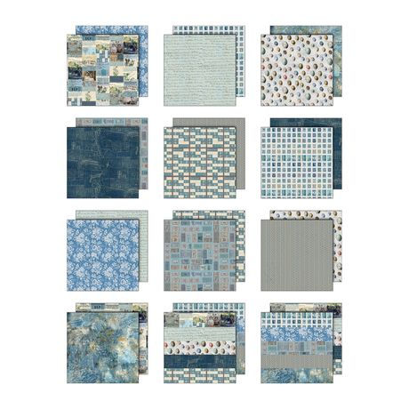 Thumbnail: 8"X8" 12/Pkg Palette Collection: Blue Idea-ology Double-Sided Cardstock