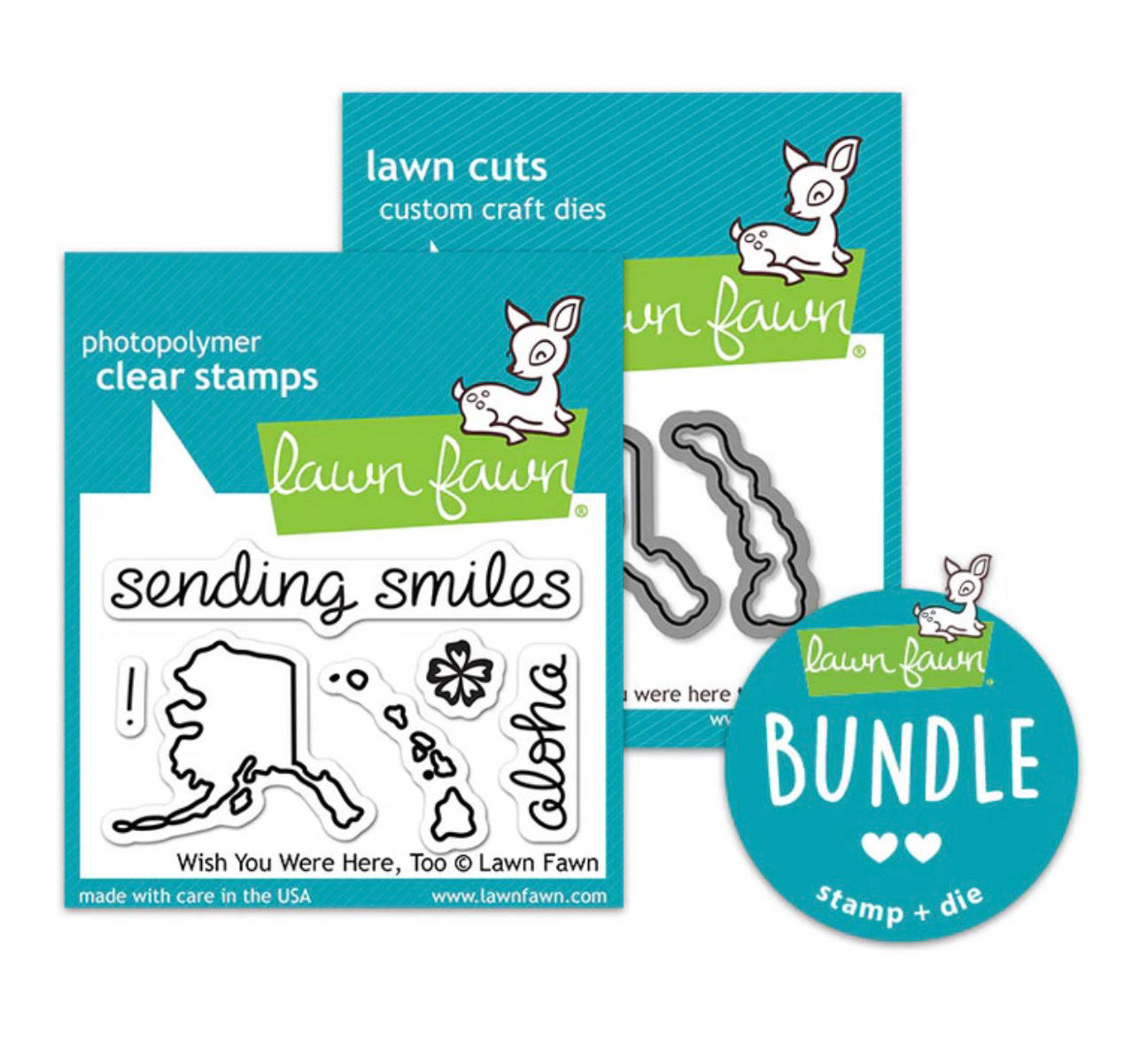 wish you were here, too Clear Stamp & Die Bundle