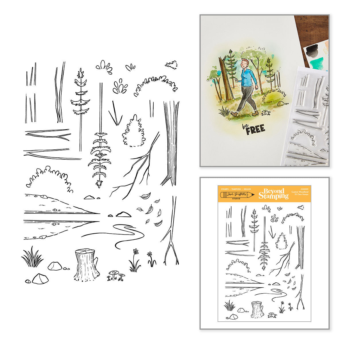 Beyond Stamping Custom Woodland Clear Stamp Set by Josh Griffiths Studio