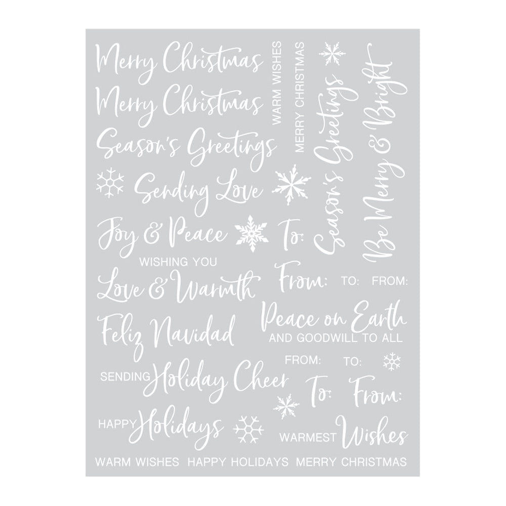 Winter Script Messages Rub-On Transfers