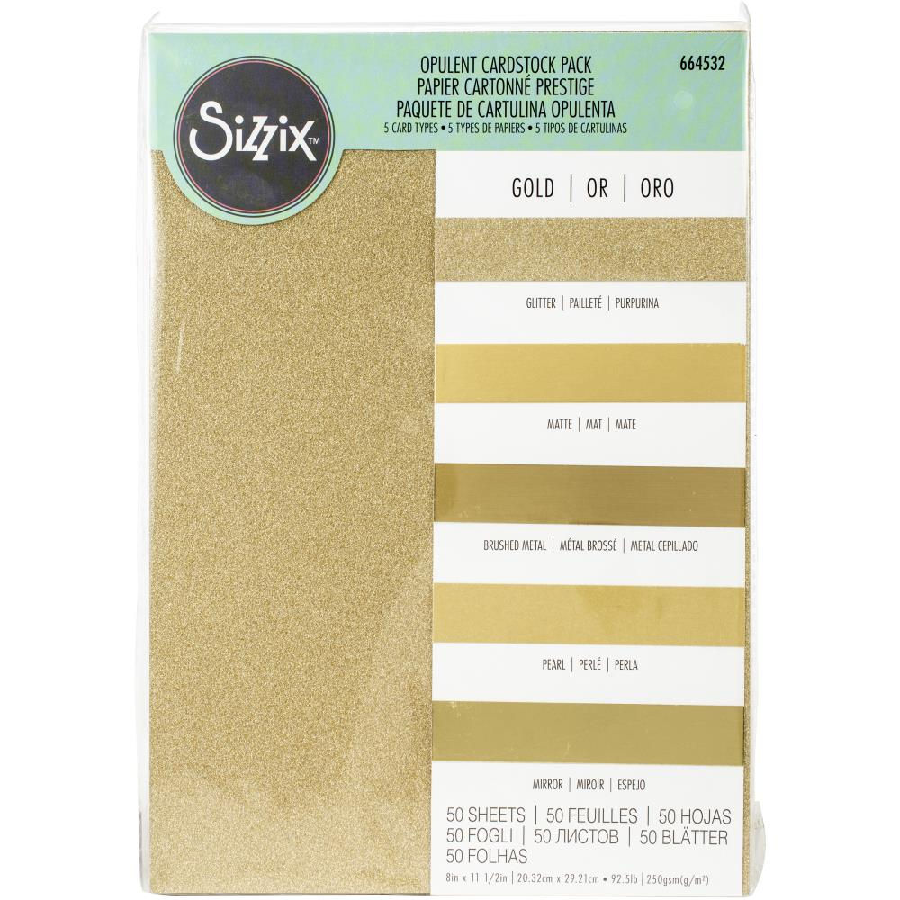 Gold - Opulent Cardstock Pack 8"X11.5" 50/Pkg