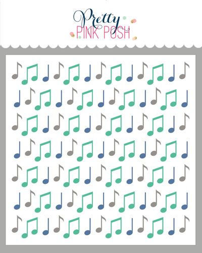 Thumbnail: Layered Music Notes Stencil (3 Layer)