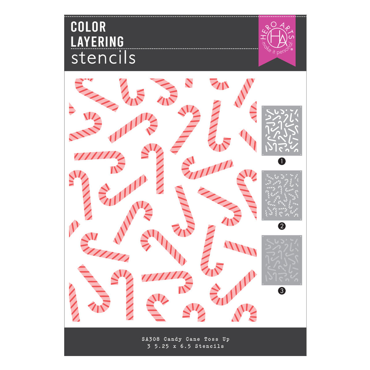 Candy Cane Toss Up Stencil