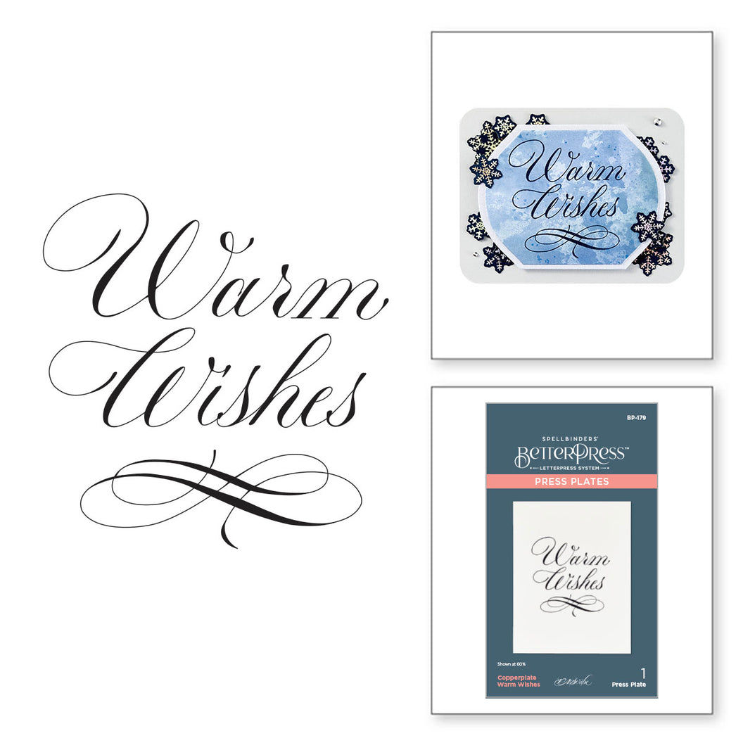Copperplate Warm Wishes Press Plate