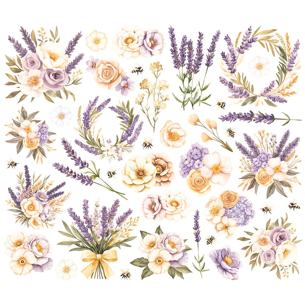Thumbnail: Simple Vintage Lavender Fields Floral Bits & Pieces