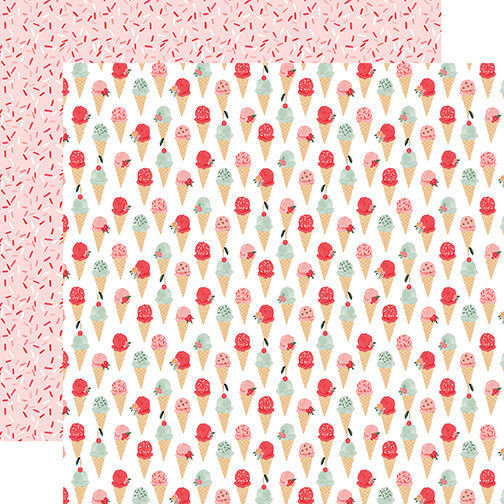 12"x12" Ice Cream Cones - My Valentine