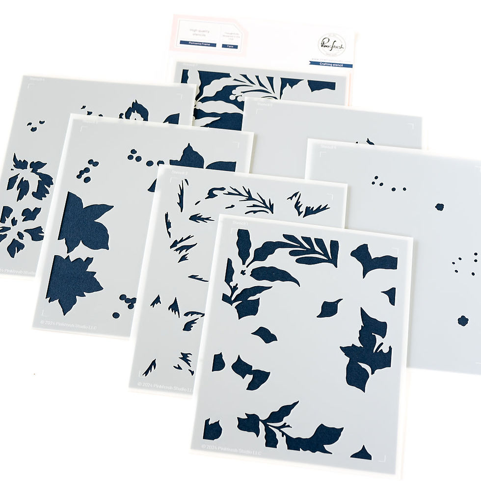Thumbnail: Poinsettia Frame Cling Stamp, Stencil & Die Bundle