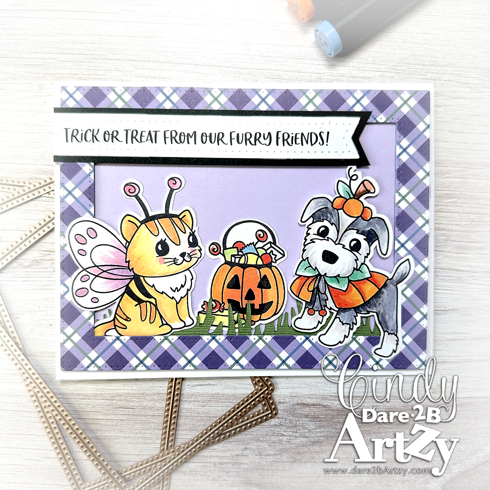 Thumbnail: Trick or Treat Furry Friends Clear Stamp & Die Bundle