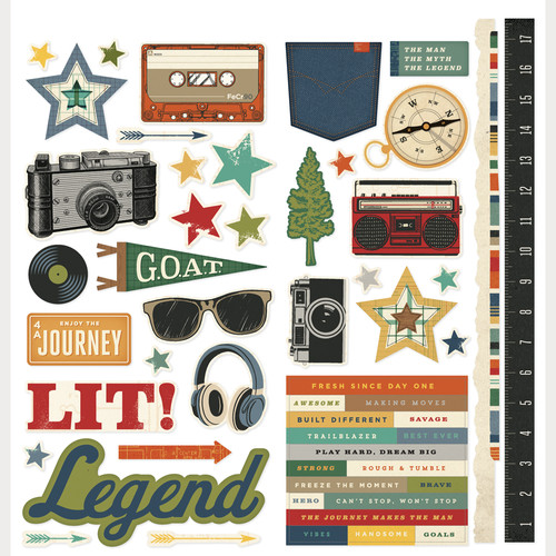 Rustic Legend Cardstock Stickers Icons | CSCS
