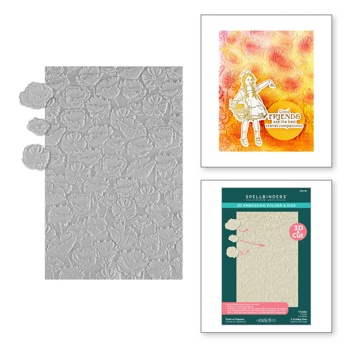 Field of Poppies 3D Emboss & Cut Embossing Folder