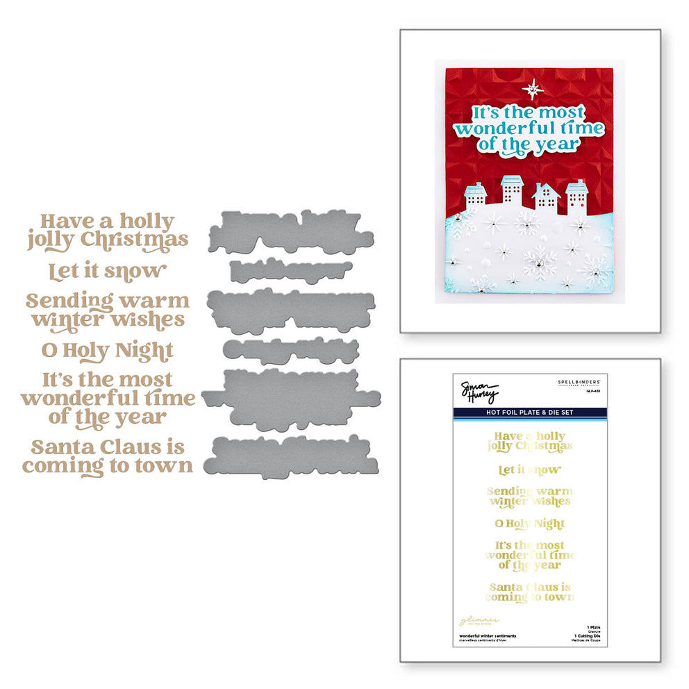 Wonderful Winter Sentiments Glimmer Hot Foil Plate & Die Set