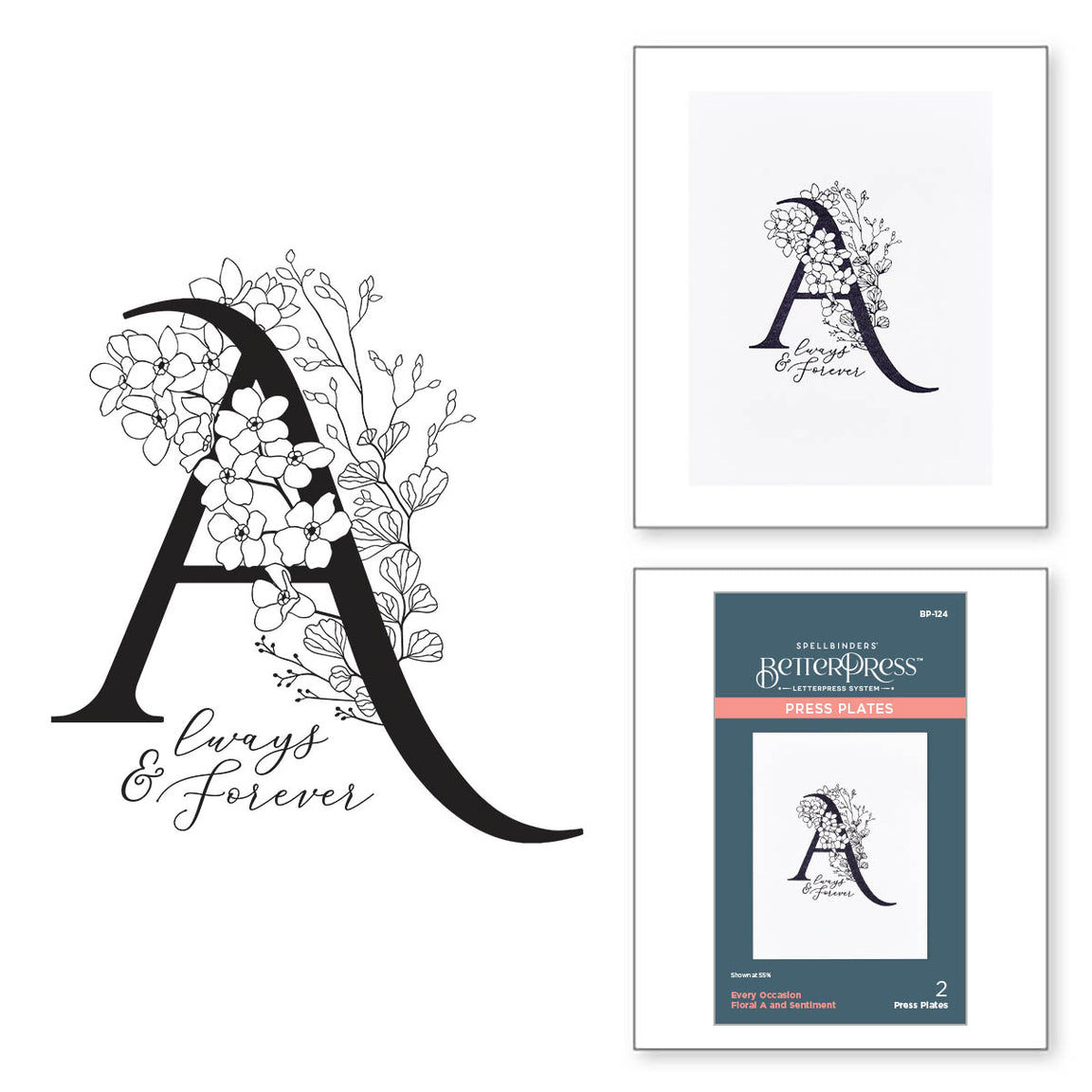 Floral A and Sentiment Press Plate