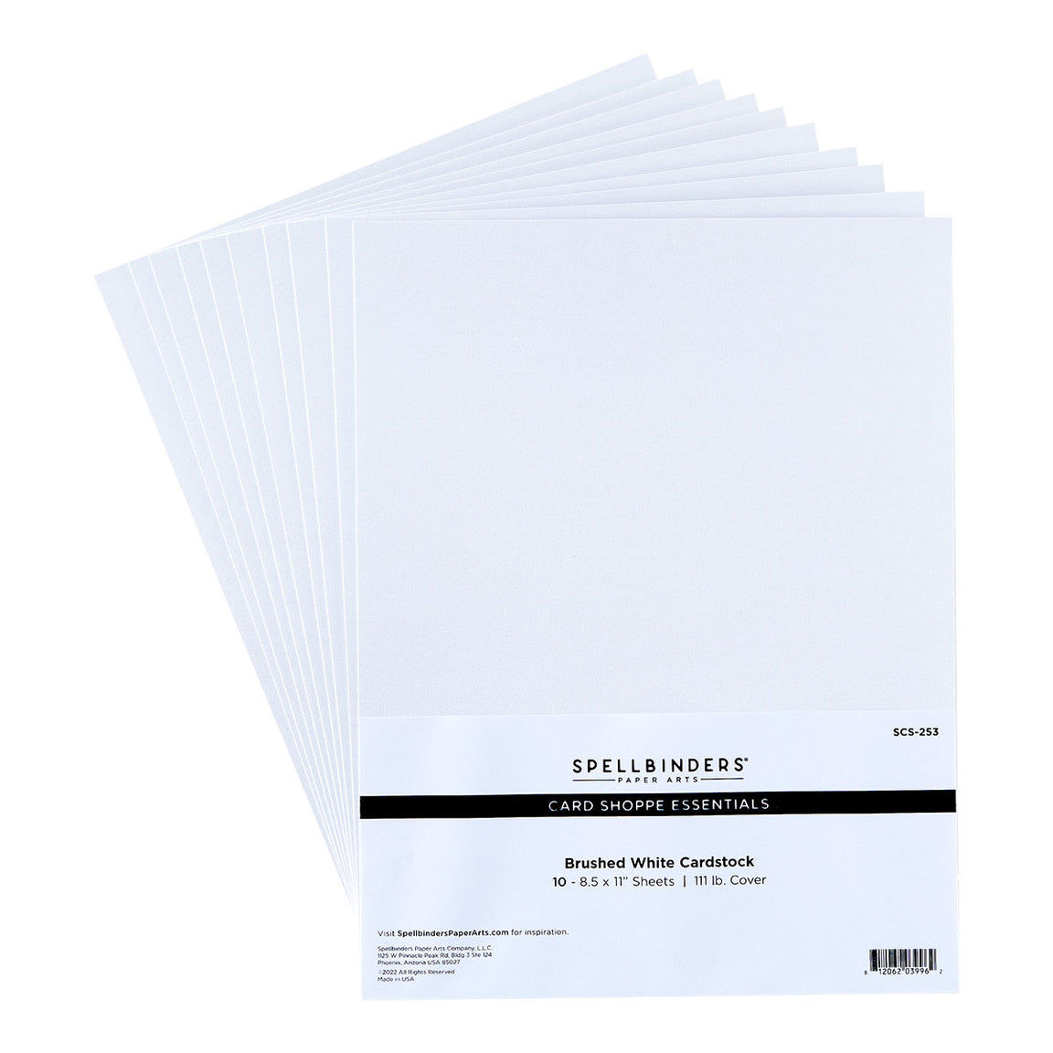 Brushed White Cardstock - 8.5 x 11" Cardstock - 10 Pack