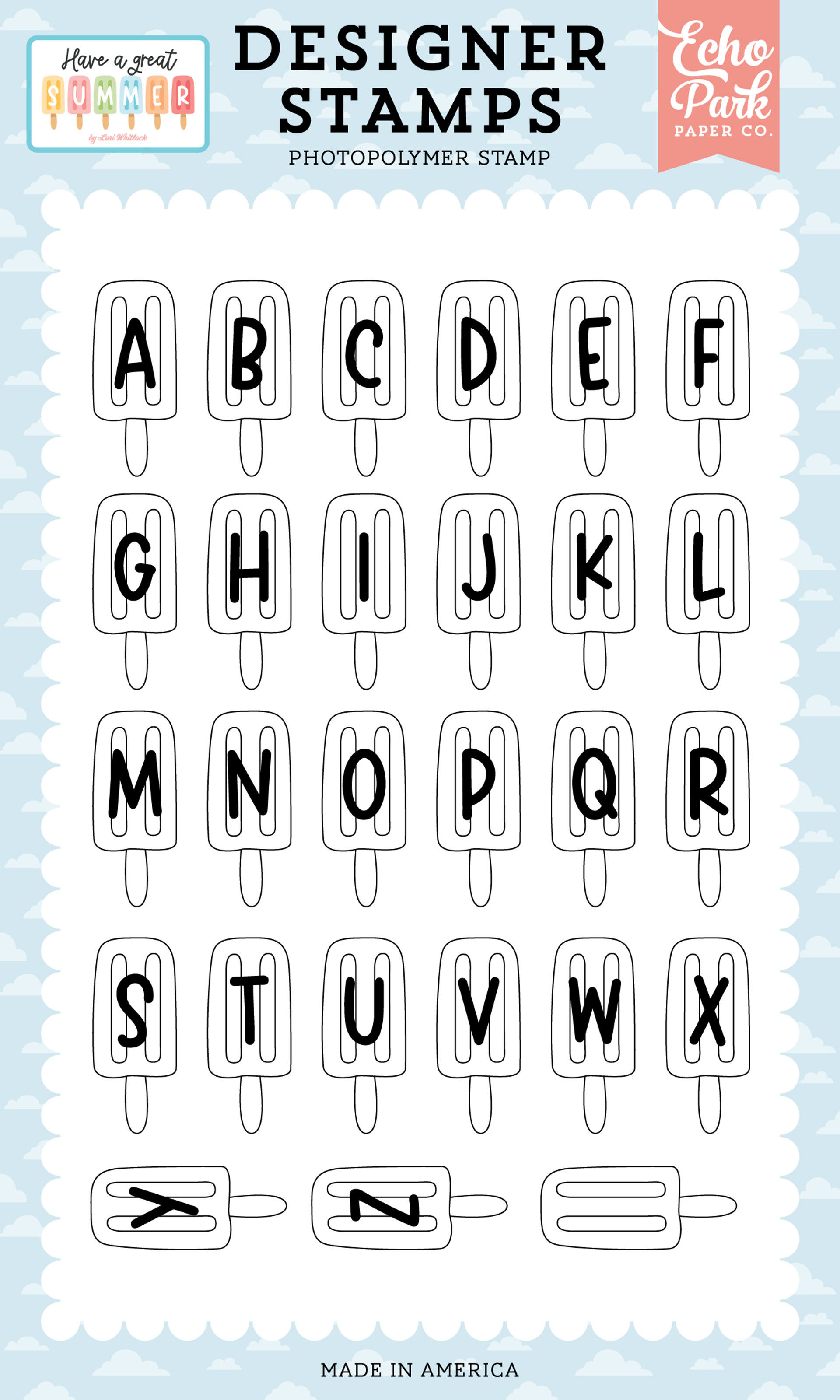 Have A Great Summer: Popsicle Alphabet Stamp Set