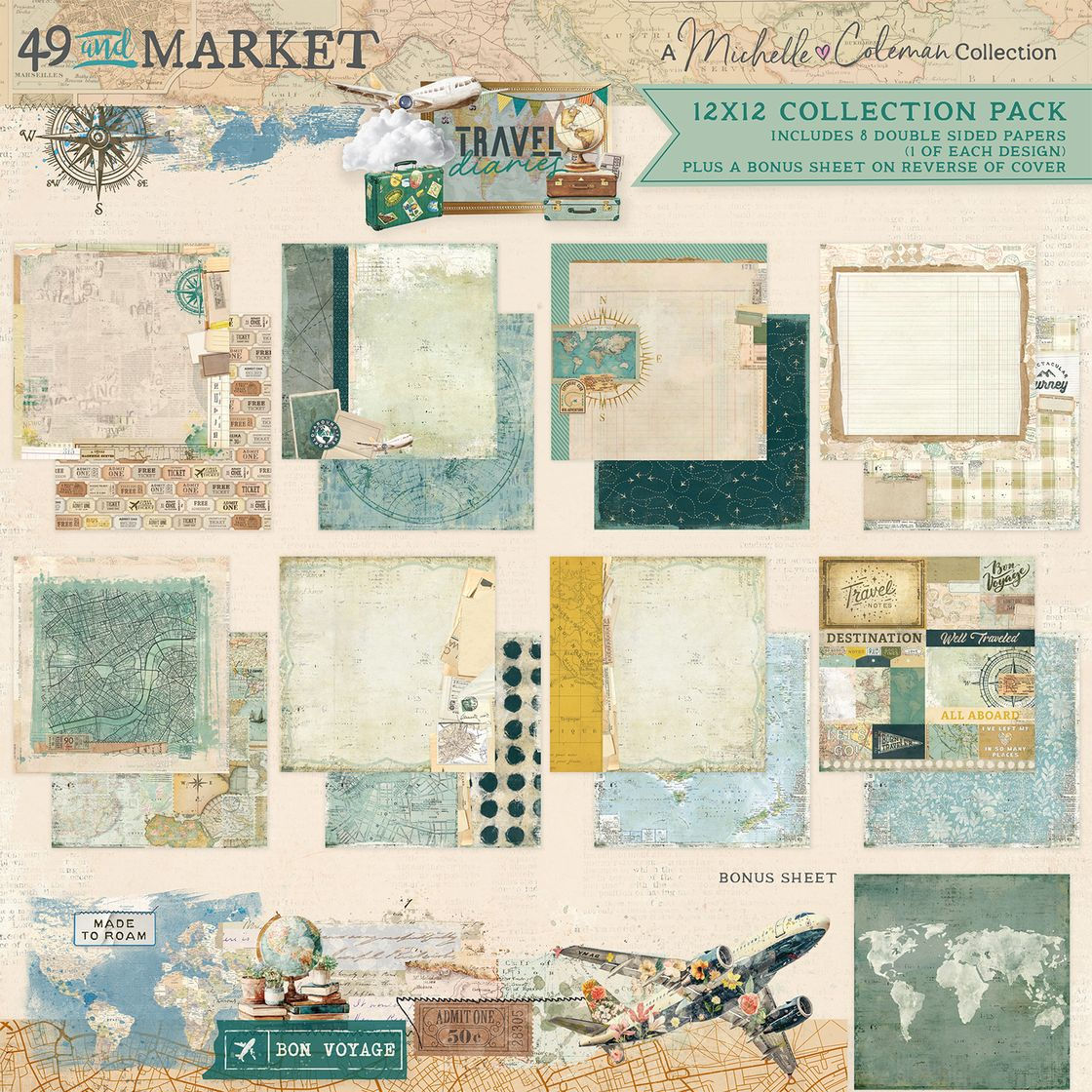 Travel Diaries Collection Pack 12"X12"