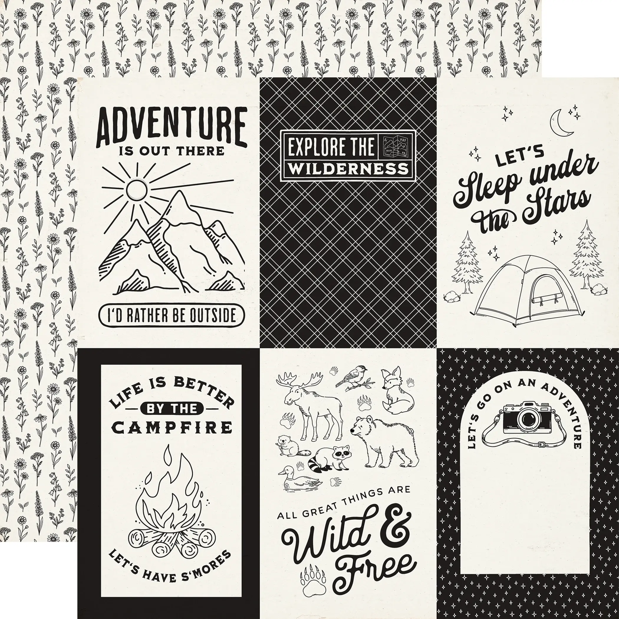 12x12 Great Outdoors 4x6 Journaling Cards Cardstock