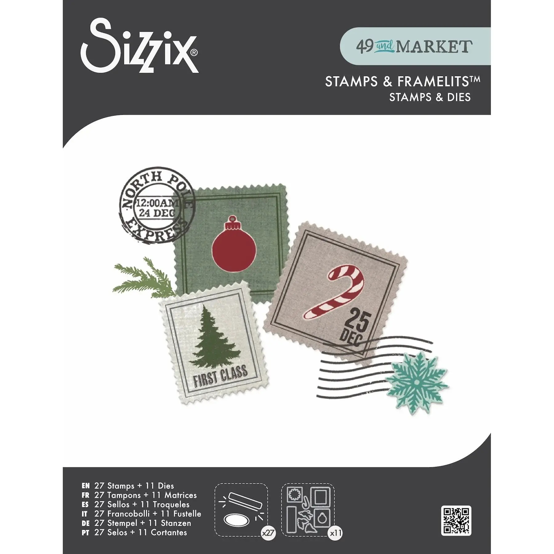 Sizzix  & 49 and Market Special Delivery Clear Stamp & Dies