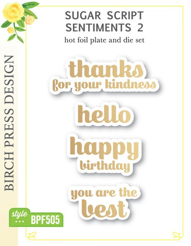 Sweet Sugar Script Sugar Script Sentiments 2 Hot Foil Plate and Die Sets | CSCS