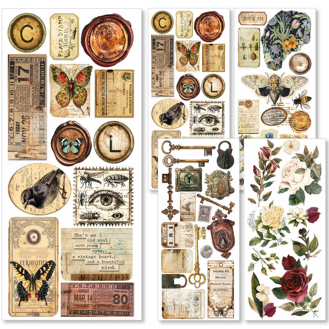Cabinet Of Curiosities Transparent Adhesive Sheets 5/Pkg