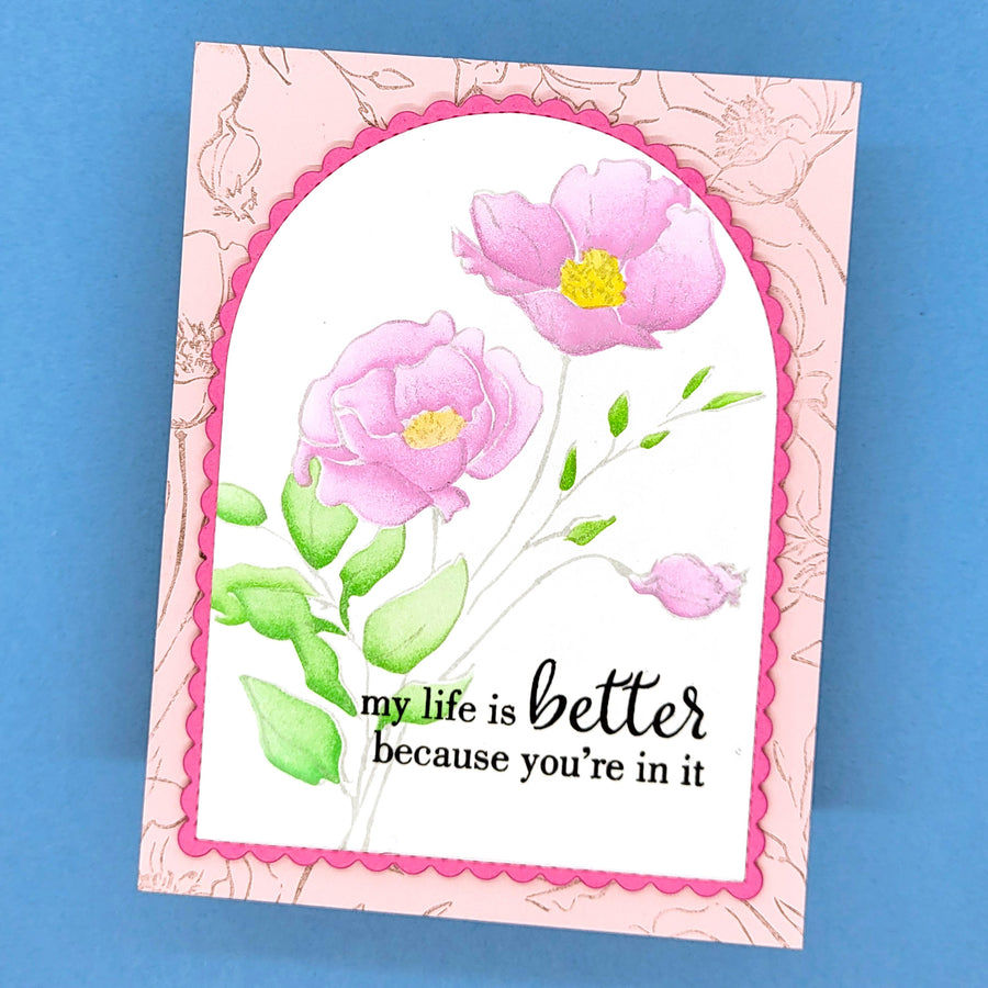Thumbnail: Floral Sketch Clear Stamps & Layering Stencils