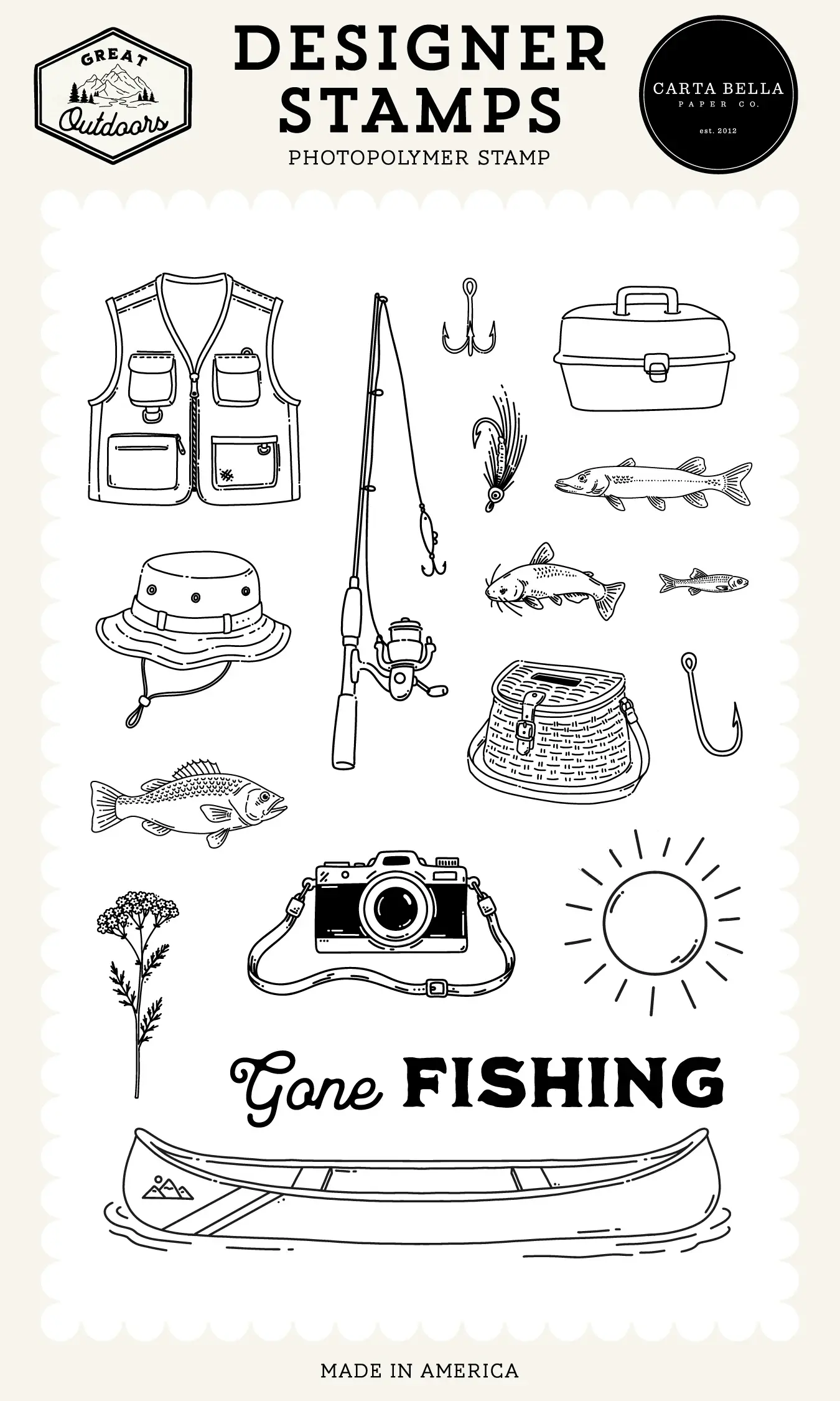 Fishing Icons Stamp Set