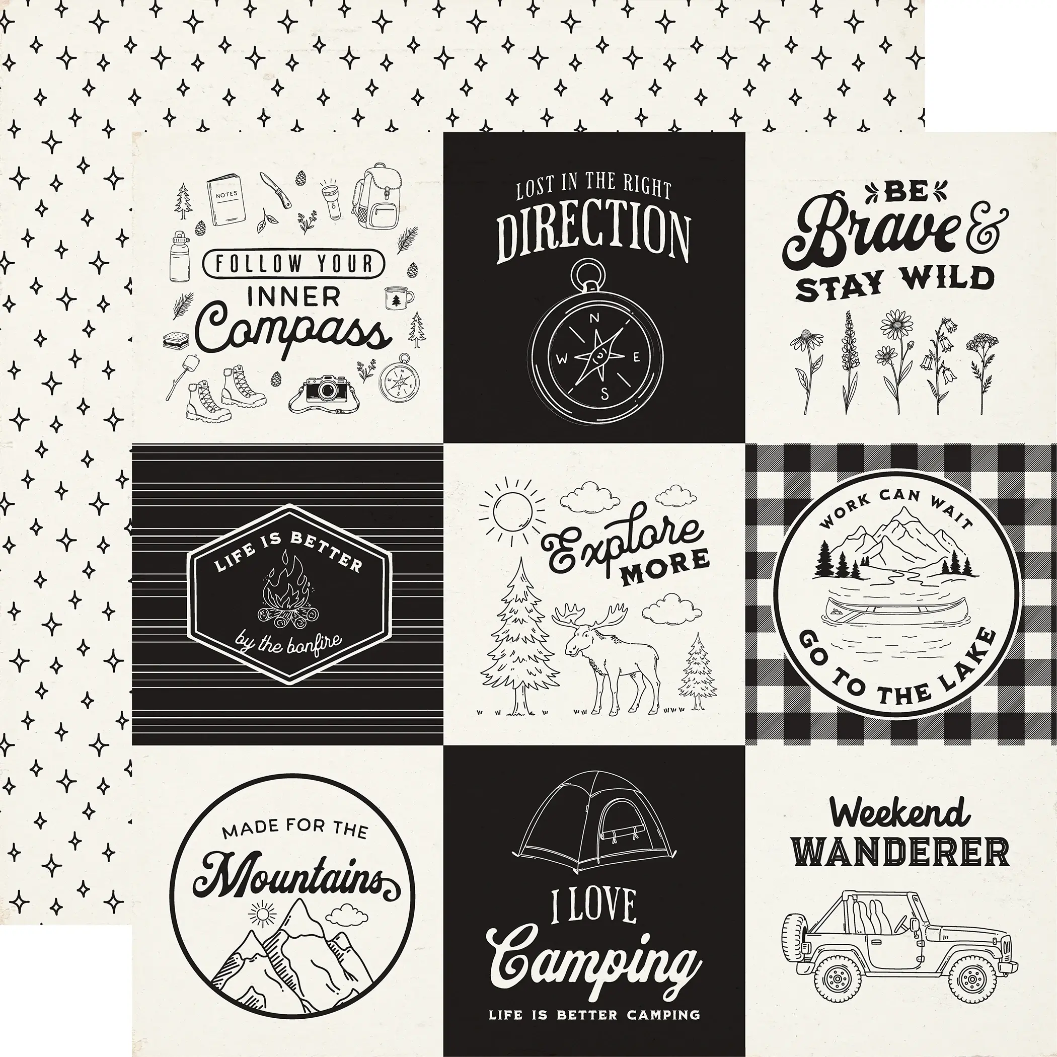12x12 Great Outdoors 4x4 Journaling Cards Cardstock