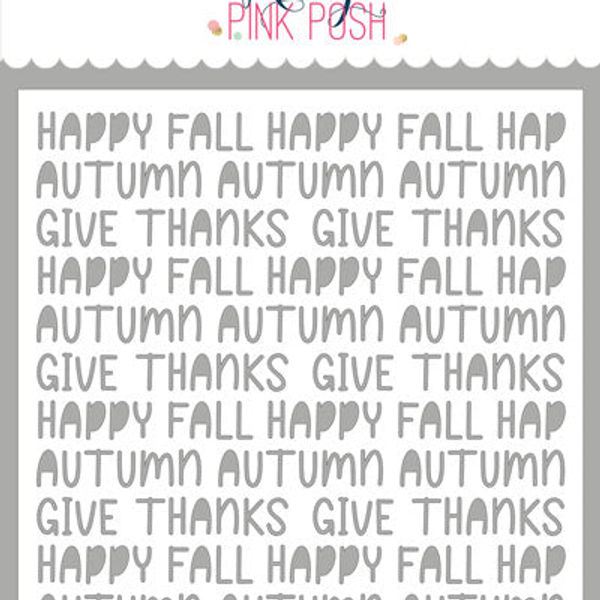 Fall Words Stencil