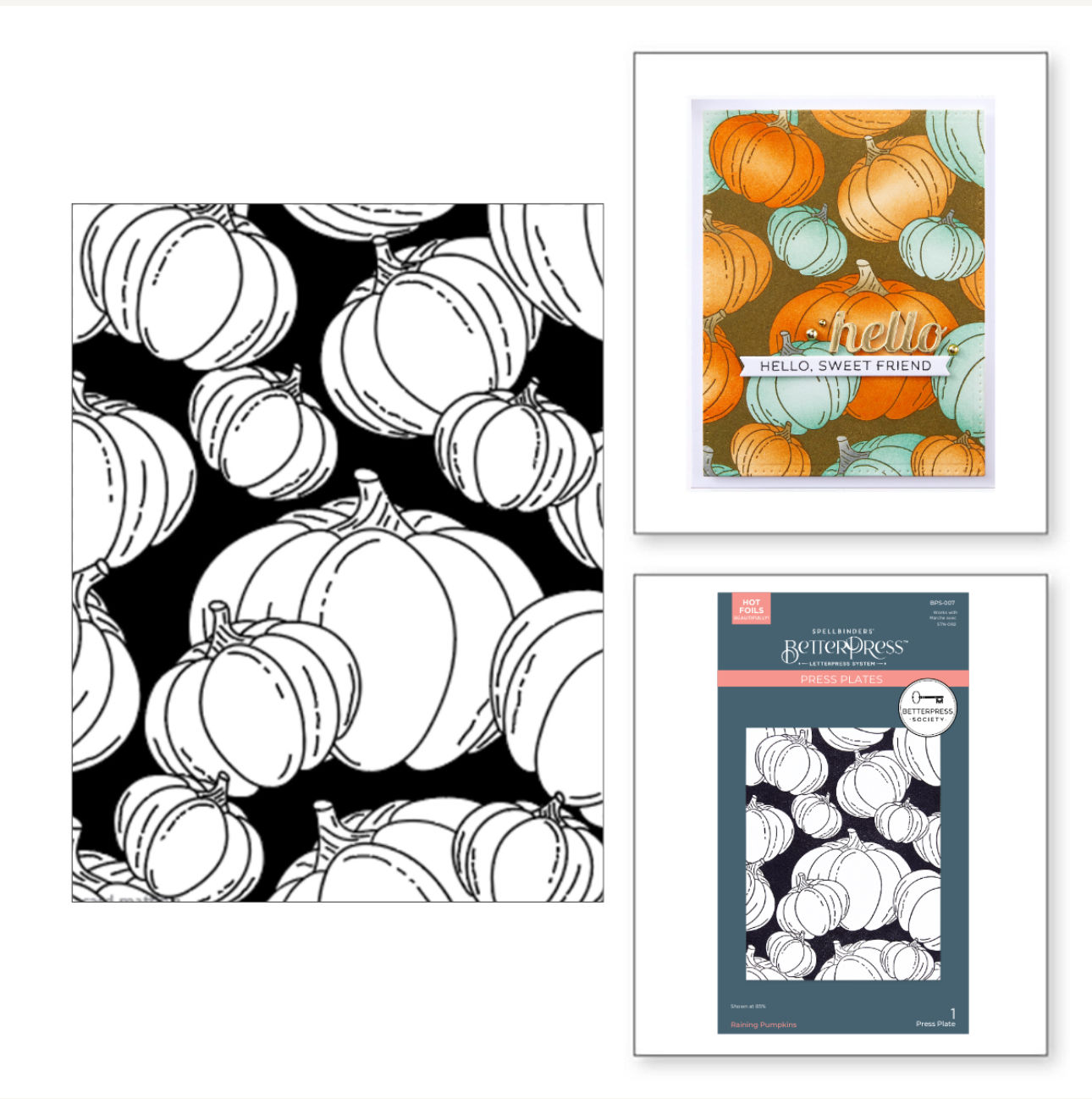 BetterPress Society September 2024 Raining Pumpkins & Stencil Add-On
