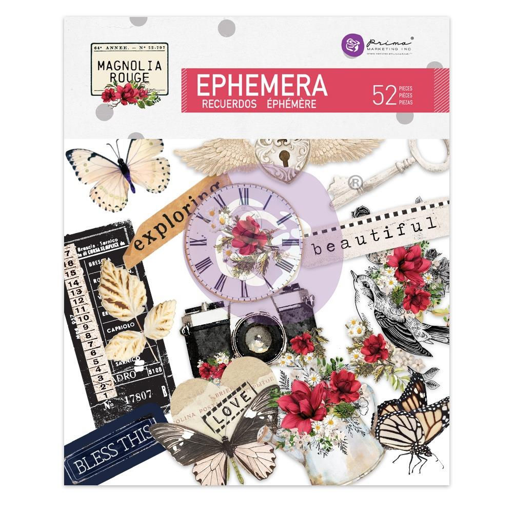 Magnolia Rouge Cardstock Ephemera 52/Pkg w/ Foil Detail