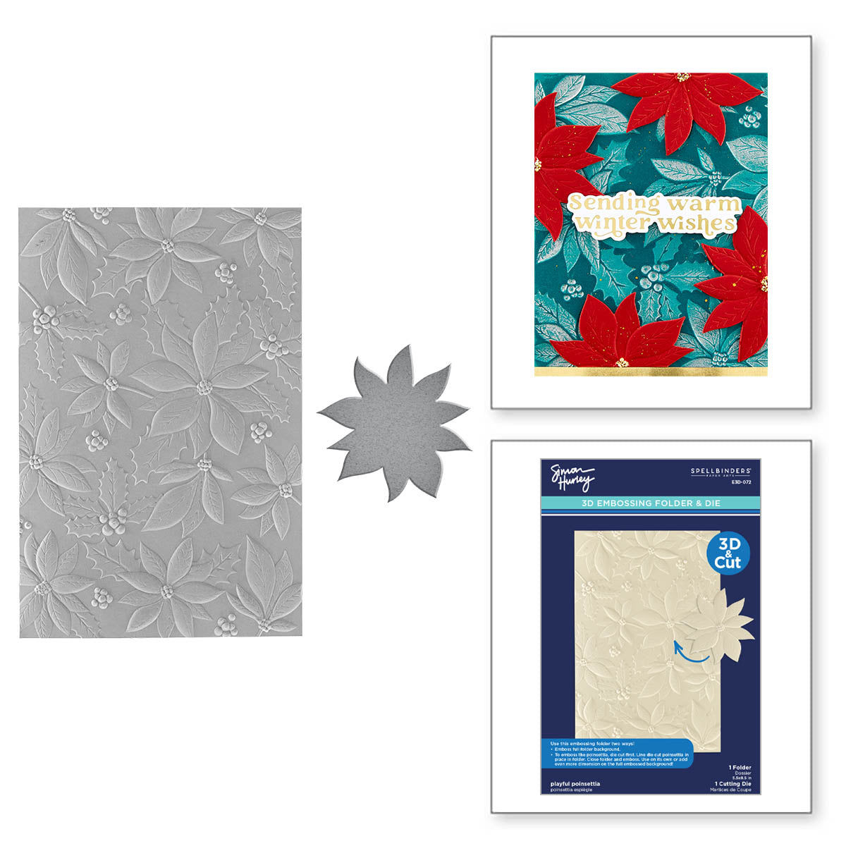 Playful Poinsettia 3D Embossing Folder & Die Set