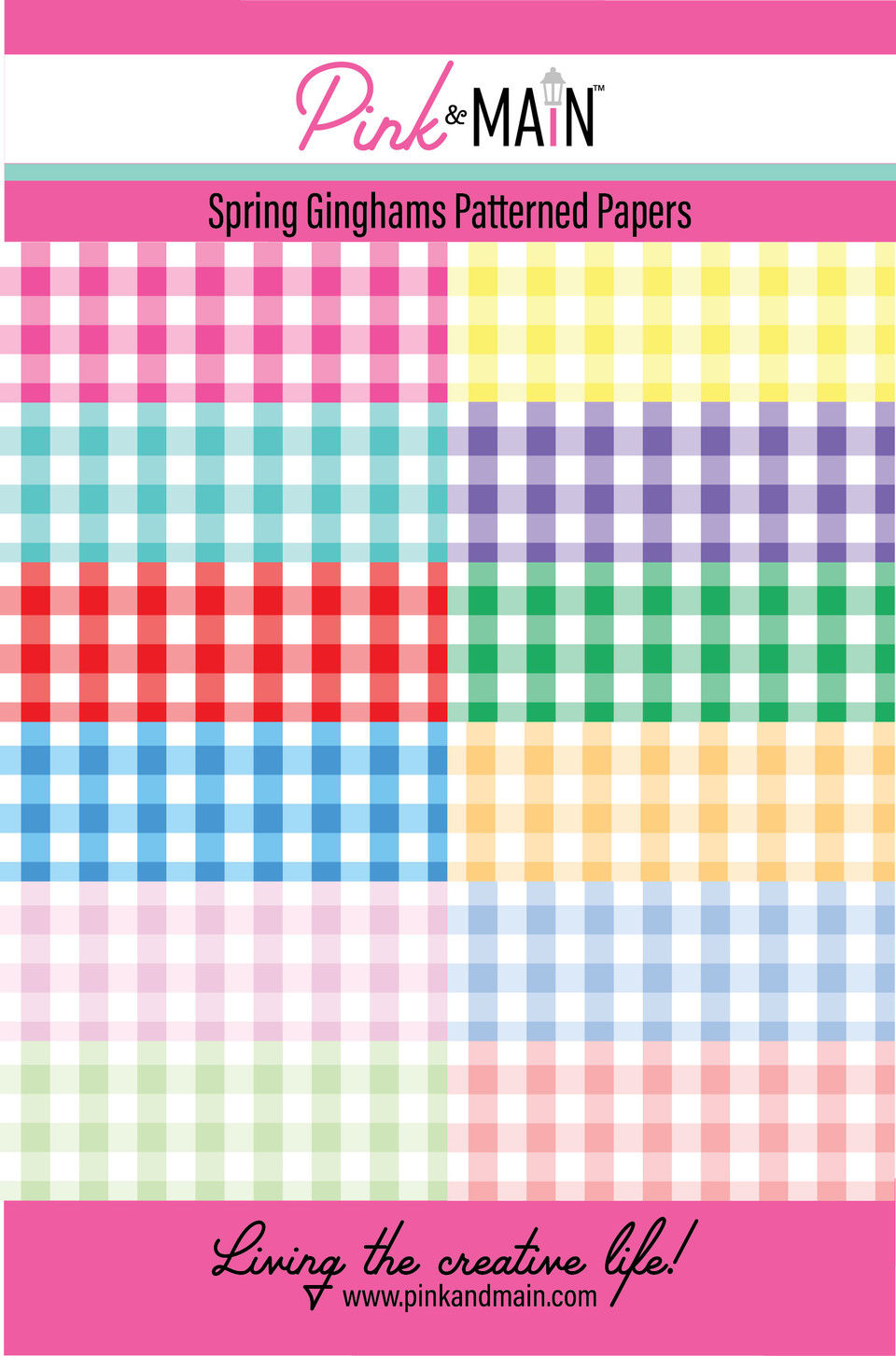 Spring Gingham Paper Pack 8.5 X 5.5