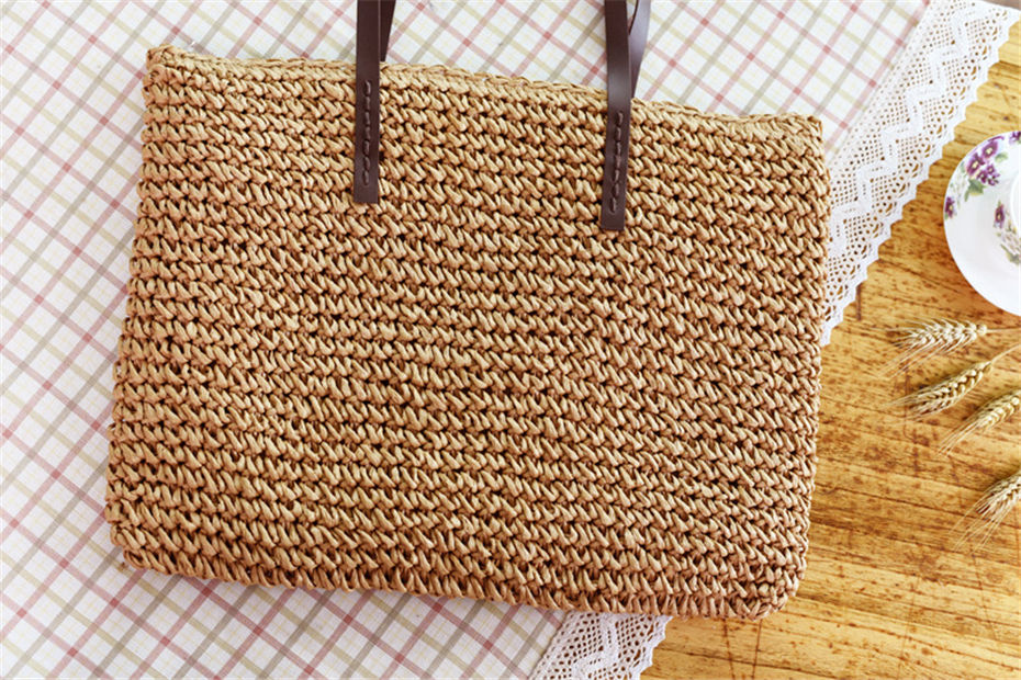 Miniatura: Marina Grande™ – Bolso de Playa de Paja Trenzada