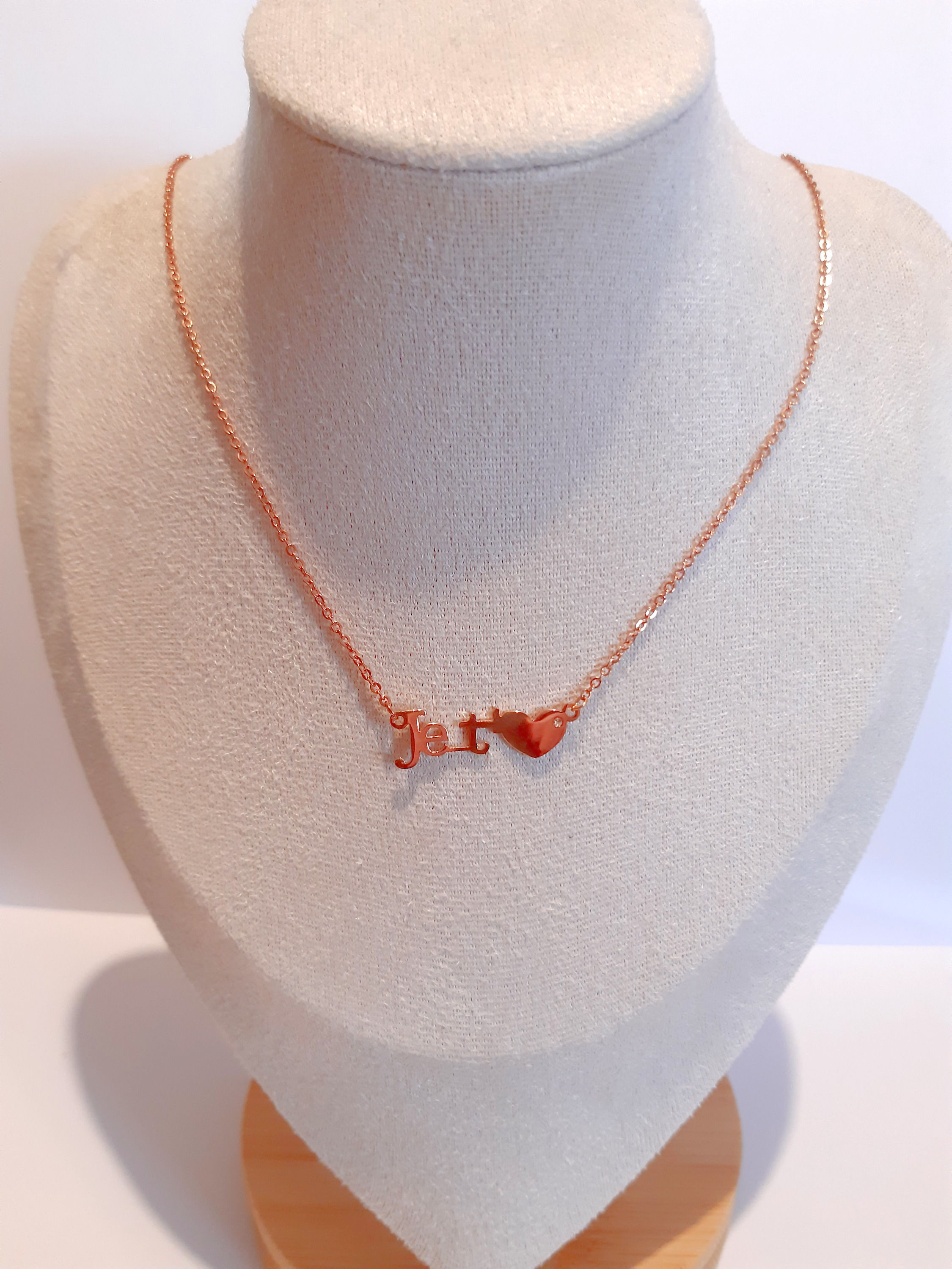 Collier je t'aime en acier inoxydable