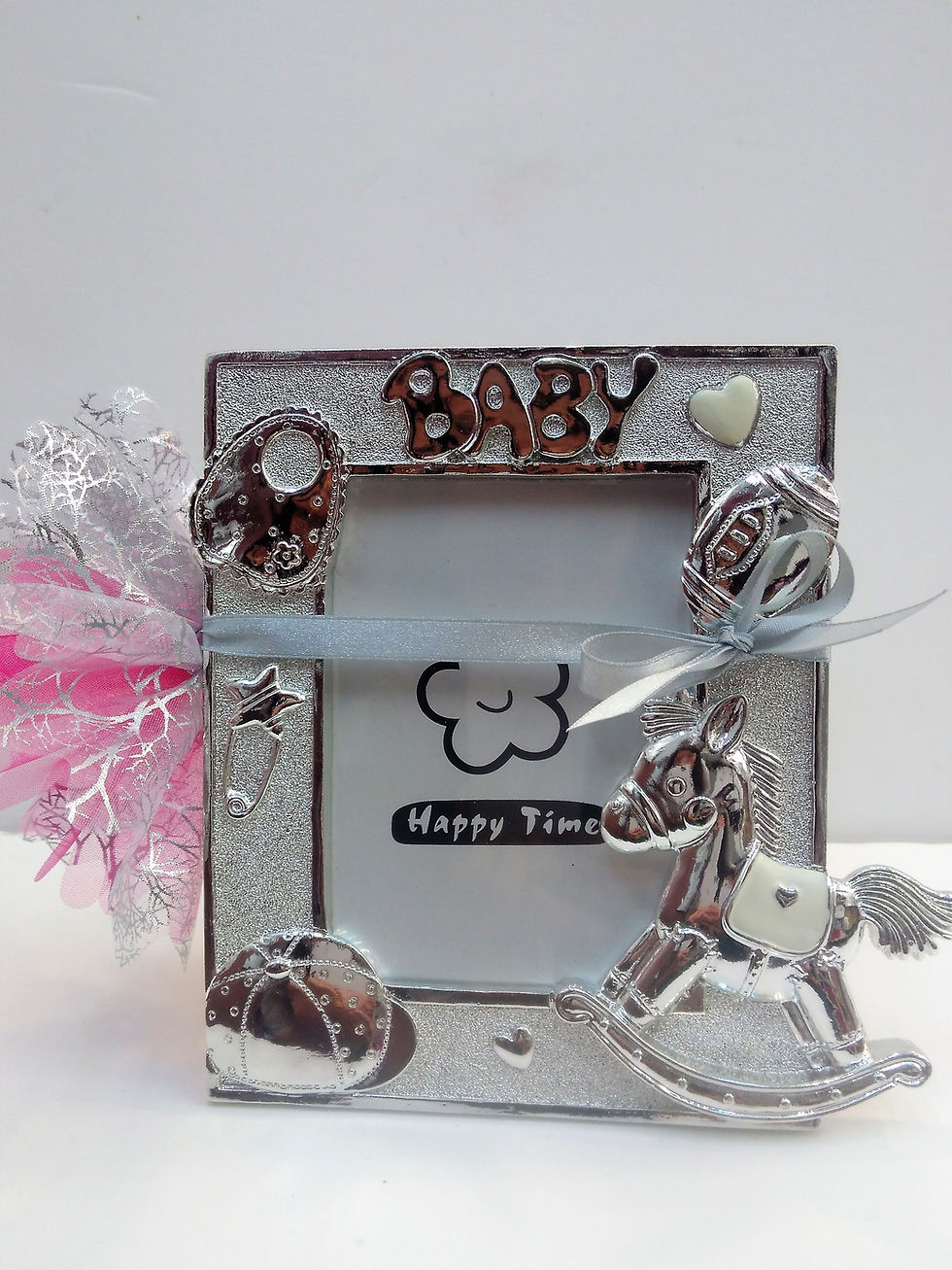 Cadre cheval argenté