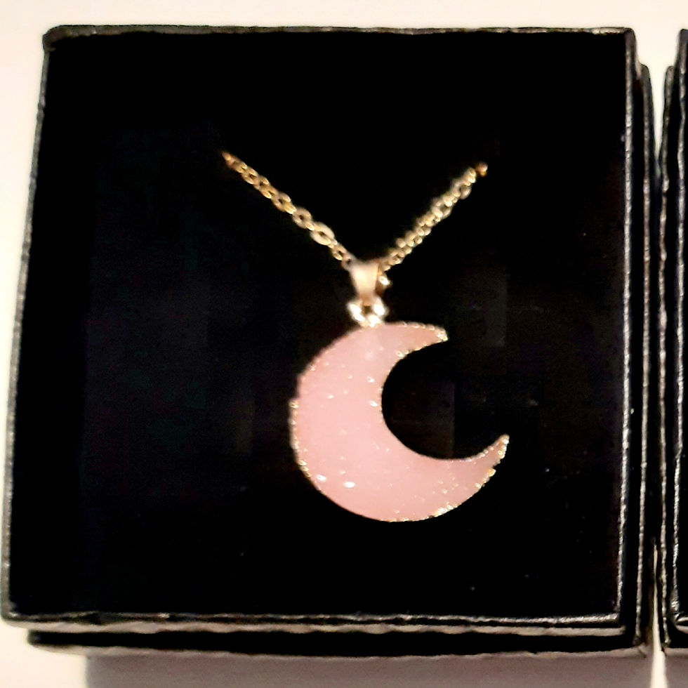 Miniature : Collier Lune en éclats de roche teintée