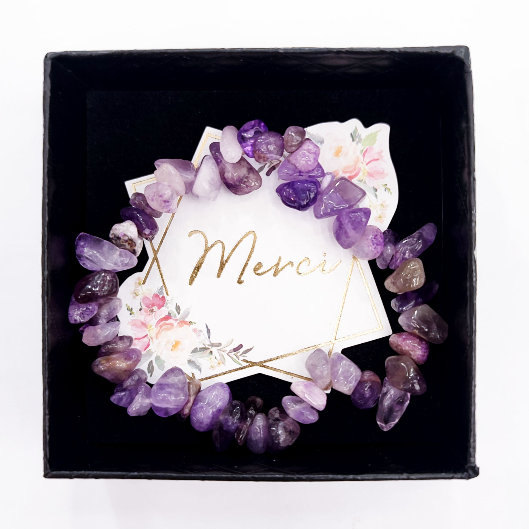 Bracelet en Améthyste  MERCI