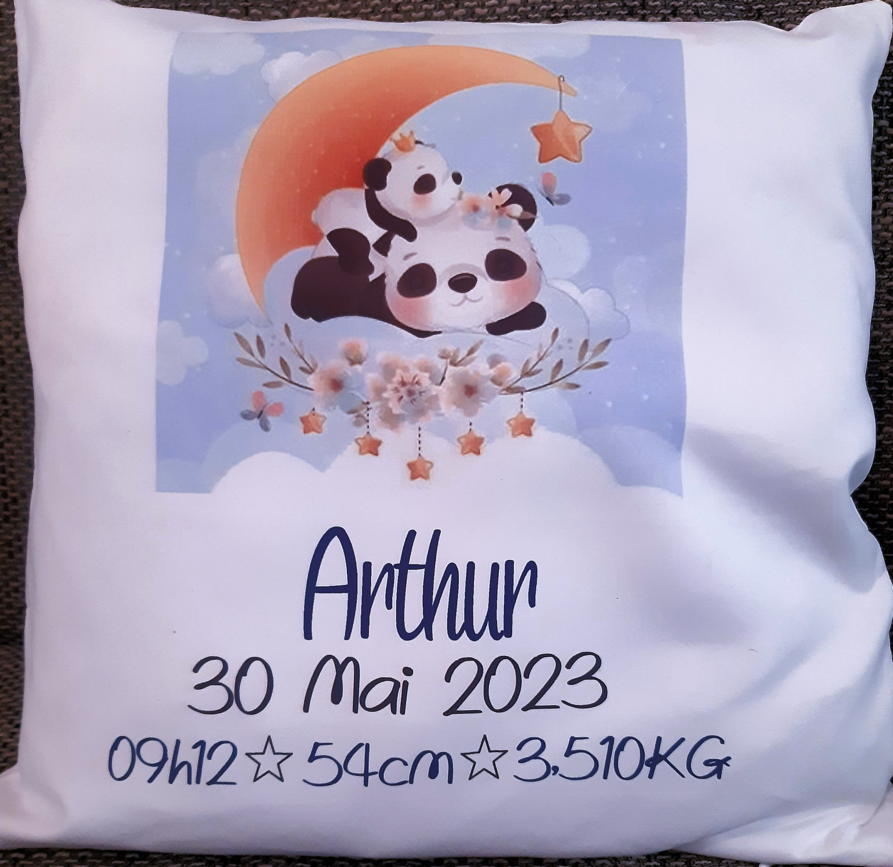 Coussin Panda personnalisé