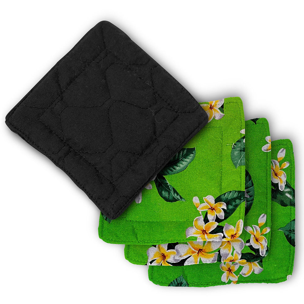 Thumbnail: Green Plumeria Set of 4 Coasters