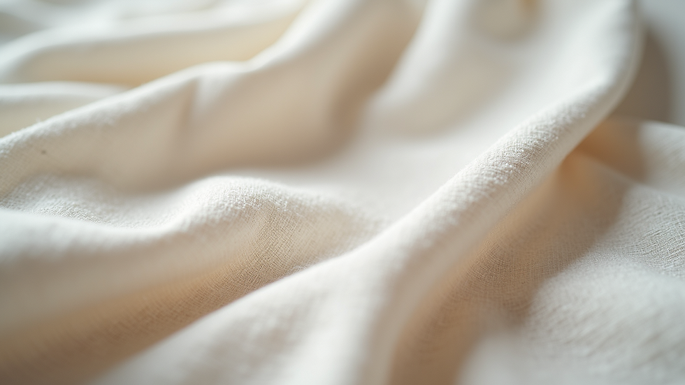 Close-up view of tri-blend fabric texture showing recycled polyester, organic cotton, and modal fibers